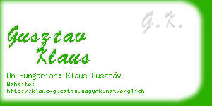 gusztav klaus business card